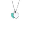 Double Heart Tag Pendant Necklace